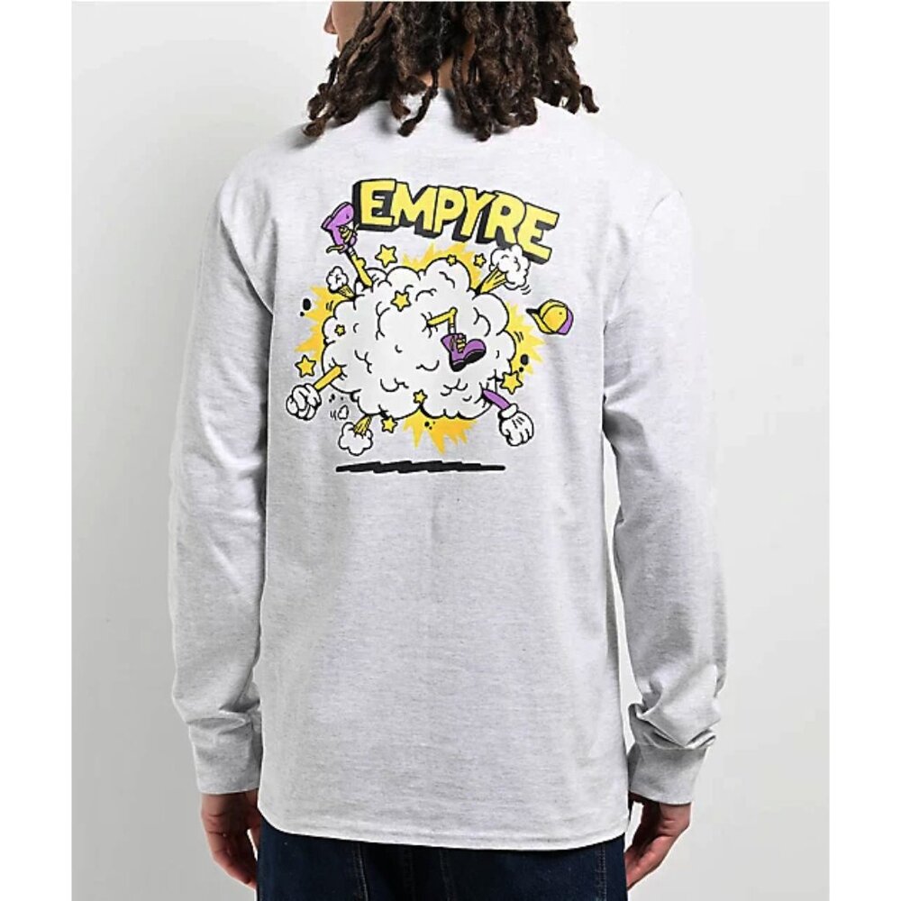 Empyre Fight Cloud Long Sleeve Grey T-Shirt – Men’s Size Small (S)